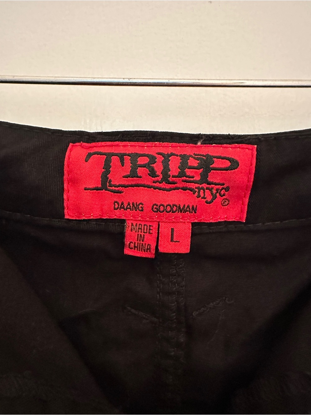 Tripp NYC Black Cargo Mini Skirt with Red Skull & Strap Details - Picture 4 of 5